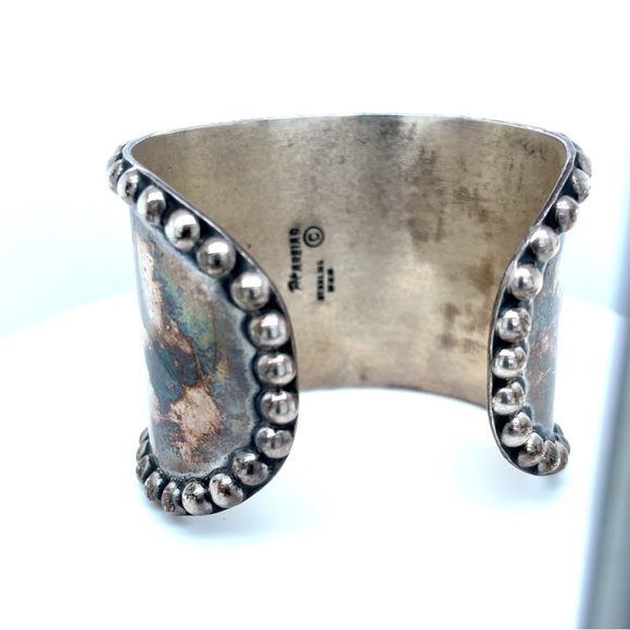 Sterling turquoise cuff by Pat Areias - Picture 6 of 9